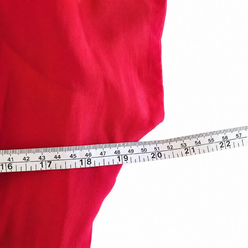 Vintage Bloomingdale Womens Silk Red Drape Short Sleeves Dress Size 12 - Picture 5 of 8